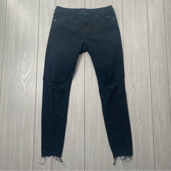 Miss Me Women's Black 01 Raw Hem Stretchy Ankle Skinny Denim Jeans Size 26 - Picture 1 of 12